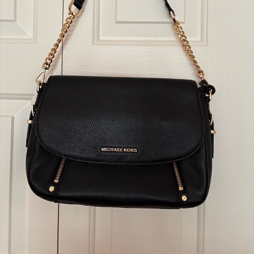 Michael Kors Black Crossbody Bag with Gold Hardware